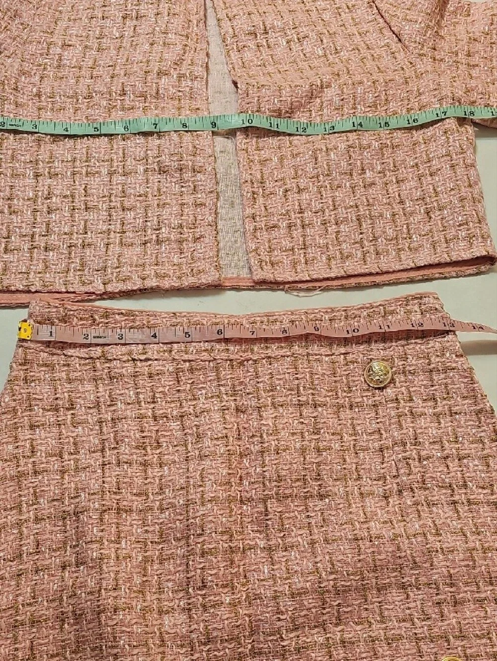 Elle Woods Pink Costume Tweed Mini Skirt Set.size XS